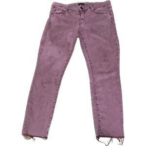 Mother Jeans Ankle Fray Stretch Plum Burgundy Womens 29